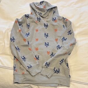 METS Gray Hoodie with Blue and Orange Logo Pattern